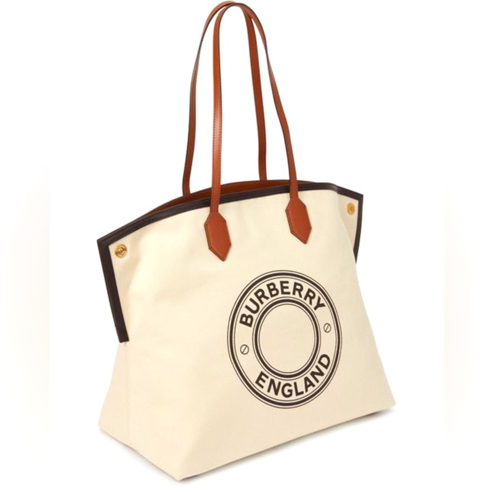 Burberry Logo Canvas Society Tote